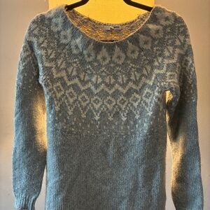 Grey and white boatneck sweater